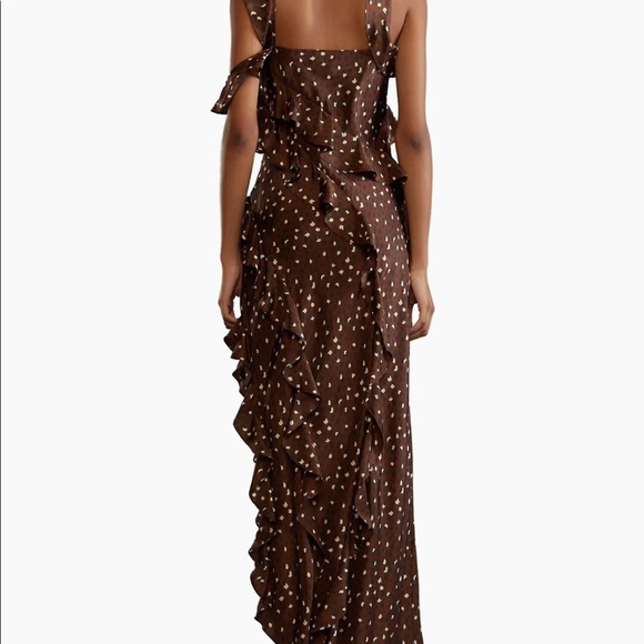 Cynthia rowley brown polka dot silk dress size 0 - Picture 2 of 2